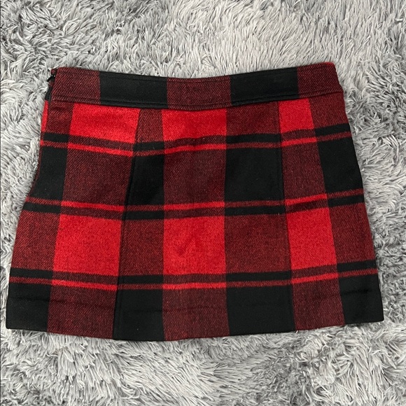 GAP Red Black Buffalo Plaid Wool Mini Skirt Size 4 | Y2K 2008 Holiday | Lined - Picture 6 of 6